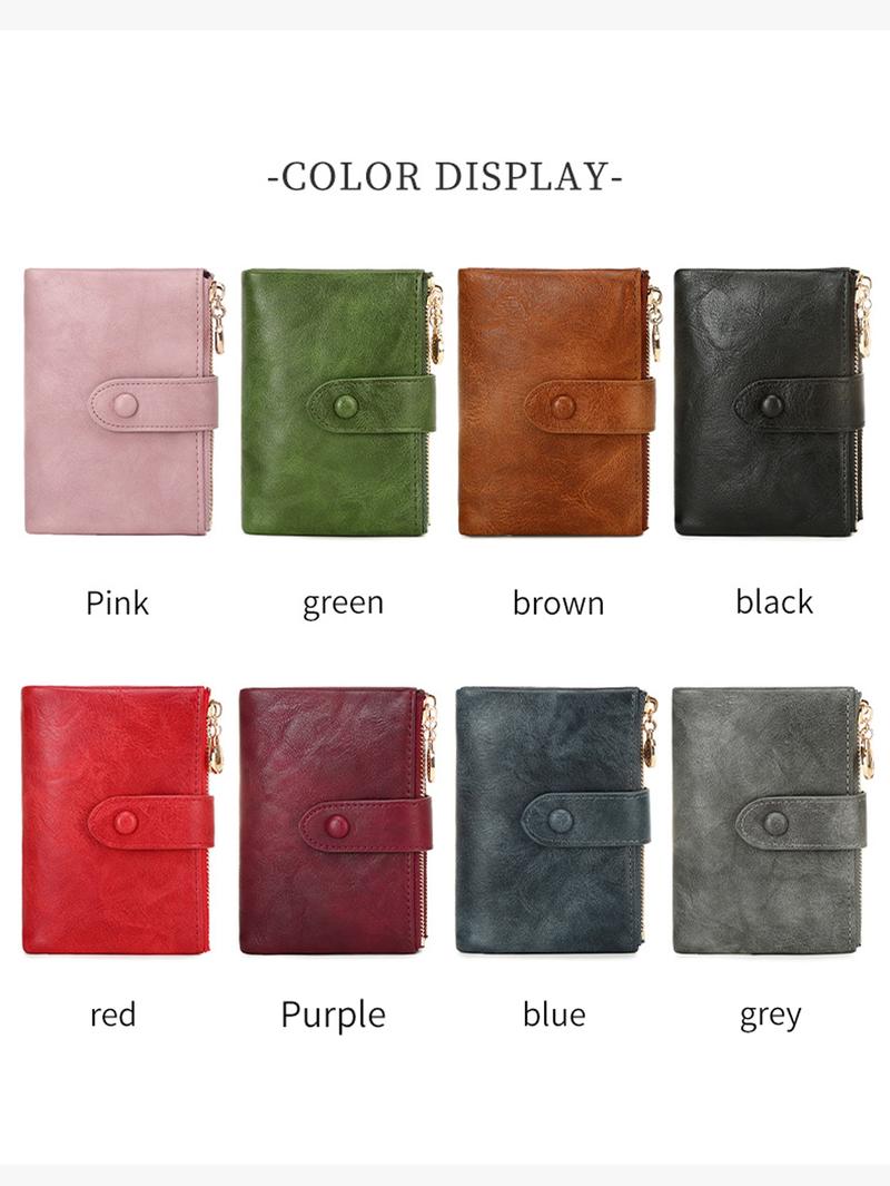 Women's RFID Blocking Wallet with Dual Zippers, Large Capacity Card Slots, Coin Pouch, Cash Clip, ID Window, Casual Fashion Accessory，Christmas gifts, Valentine's Day gifts, ideal presents