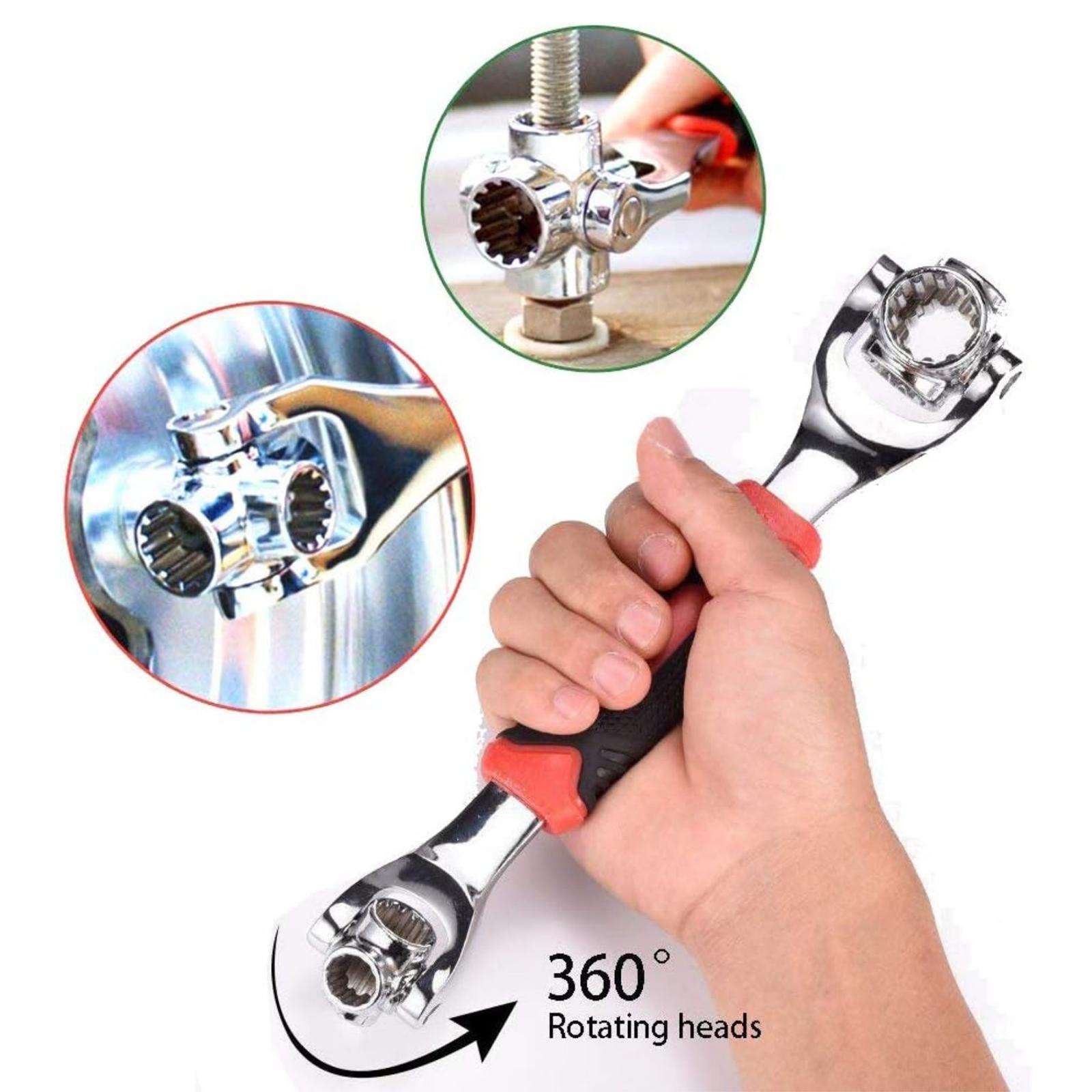 52-in-1 Multifunctional Socket Wrench,Combination Wrench Set with Multifunction 360 Degree Rotating Head,Universal Double-ended Wrench Tool for Home & Car Repair,