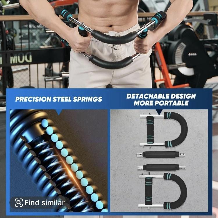 Twister Arm Exerciser Adjustable Spring Workout Bar for Forearm Triceps Chest Strengthener Portable Home Fitness Equipment U60-100lbs Kit