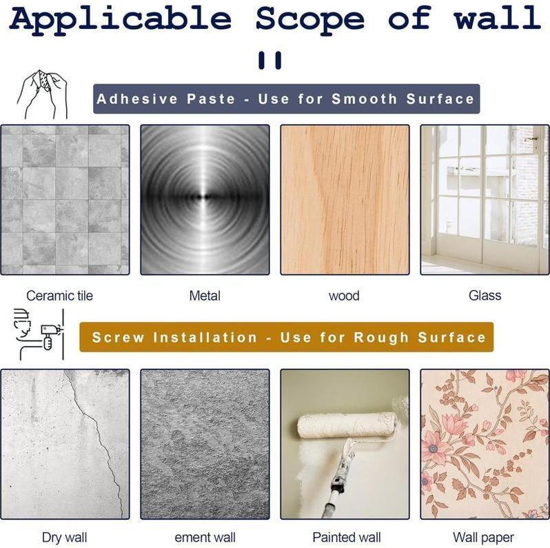 10 Pack No Drill Curtain Rod Brackets, Holding Up to 17 lbs, PET Self Adhesive Curtain Rod Holders, Adjustable Nail-Free Curtain Rod Hooks for Bedroom Bathroom and Living Room Organiser Set Set