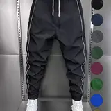 【Black Friday】Men's Casual Side-Stripe Jogger Pants with Drawstring Waist and Elastic Cuffs, Simple Athleisure Bottoms for Exercise and Everyday Wear #GLOBAL PICKS