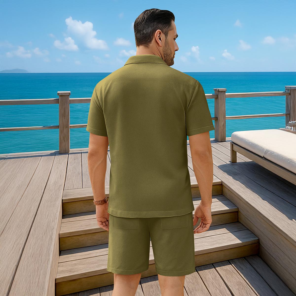 GINGTTO Men's Short Sets Summer Beach Outfits Men's 2 Piece Set Casual Short Sleeve Shirts and Shorts Vacation Sets Clothes Suits Tropical Fathersdaygift