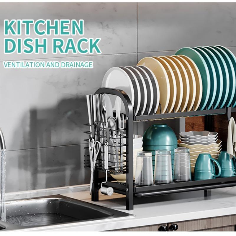 Kitchen Dish Drying Rack, Household Dish Storage Rack, Dish Drain Rack, Kitchen Fixture Accessories, Home Organizer for Kitchen