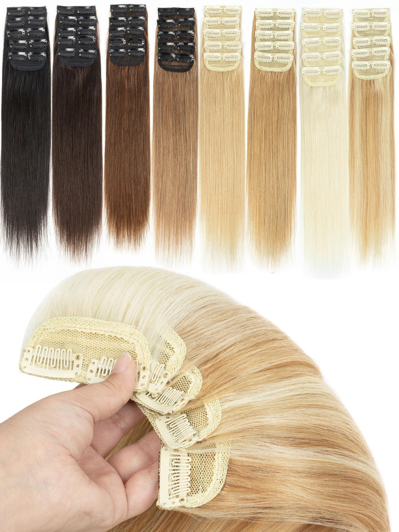 5pcs Mini Hair Extensions 12-18 Inches, 100% Real Human Hair 