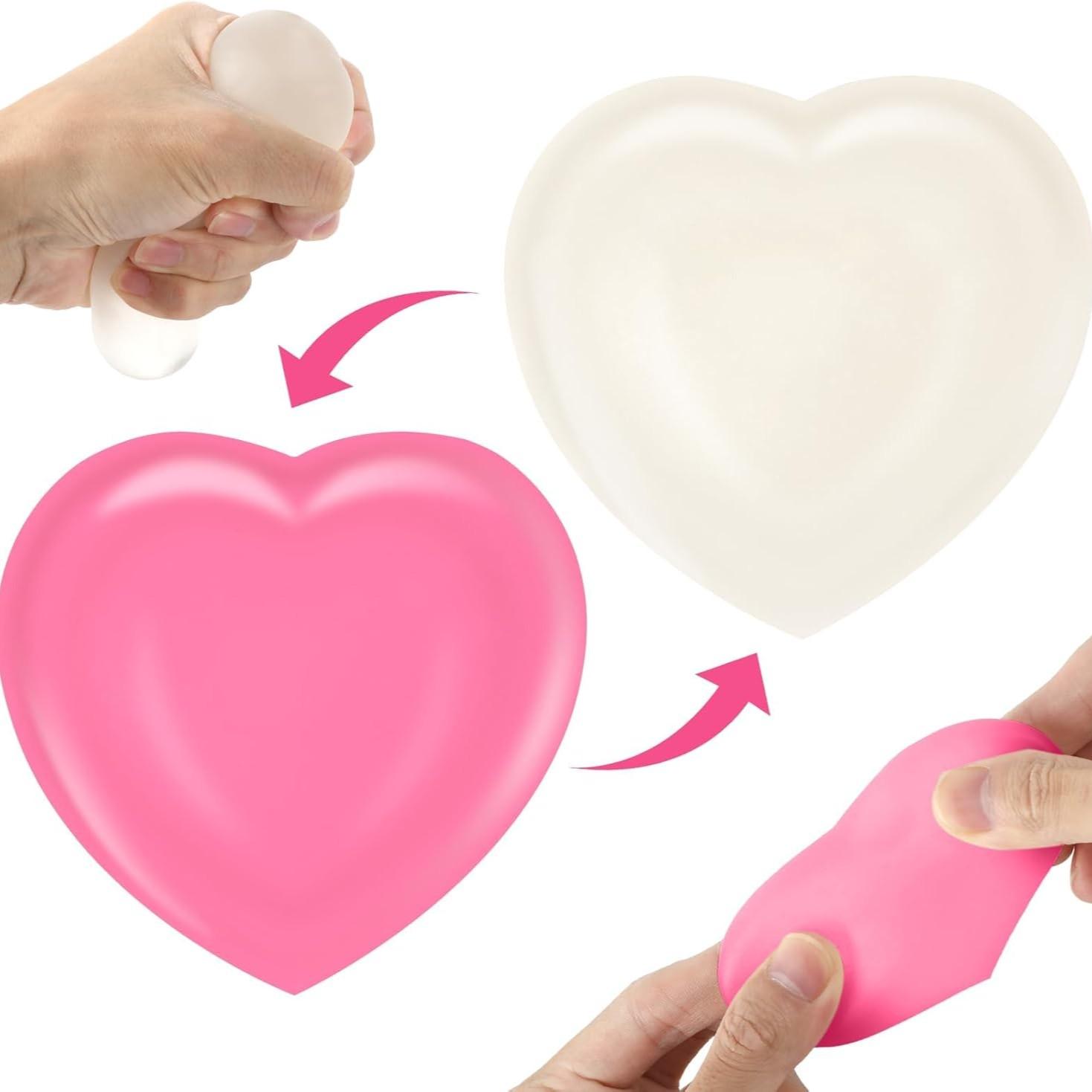 Heart-Shaped Stress Balls Set, Soft Sensory Toys for Anxiety Relief, Perfect Birthday Gift for Adults, Relaxing Squeeze Toy