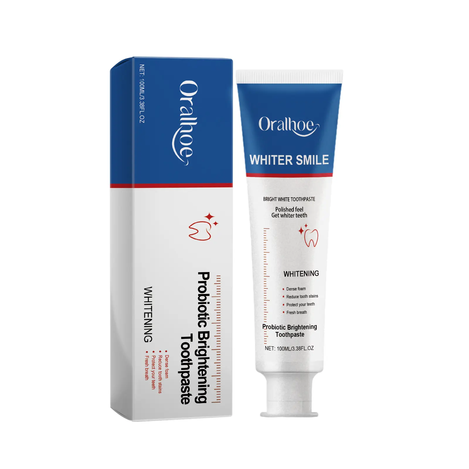 Probiotic Brightening Teeth Polish Toothpaste with Pump Design - 3-Year Shelf Life, Gentle Gum Care, Teeth Whitening, Long-Lasting Fresh Breath, Premium Probiotics & Aloe Vera Infused, Adult Oral Care, Teeth Polish Toothpastes