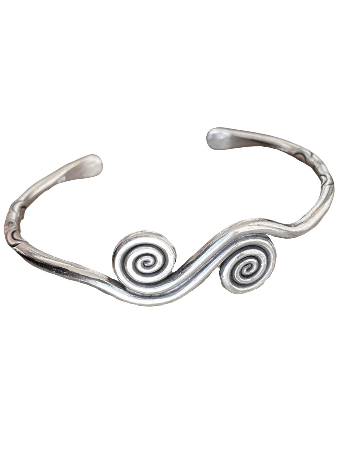 Bohemian Spiral Design Adjustable Bracelet, Cuff Bangle, Vintage Unisex Casual Daily Wear, Creative Old Look Fashion Accessory