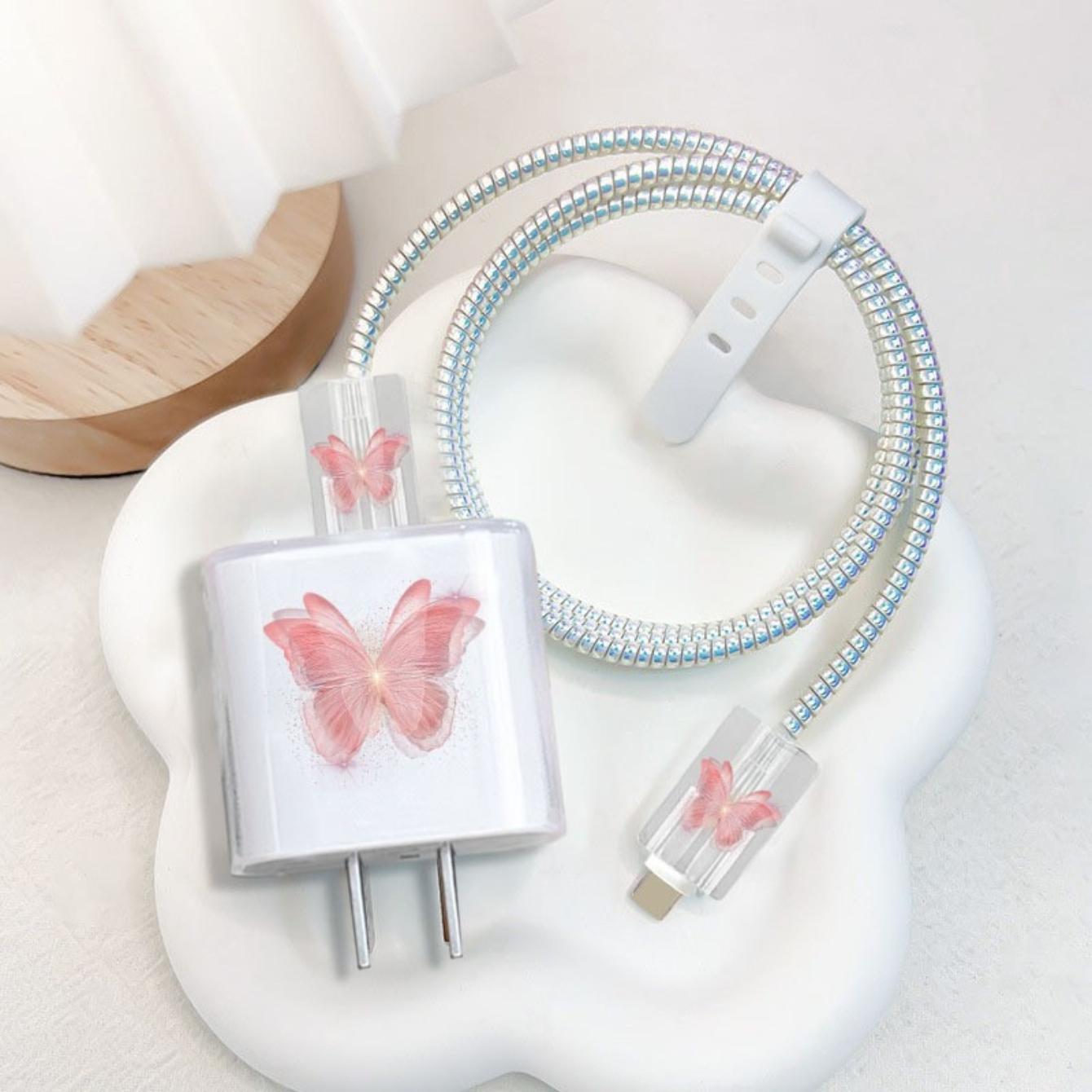 Charger Protector Case with Silicone Strap, Charging Cable Organizer, iPhone Accessories, Protects Charger & Data Cables, Durable