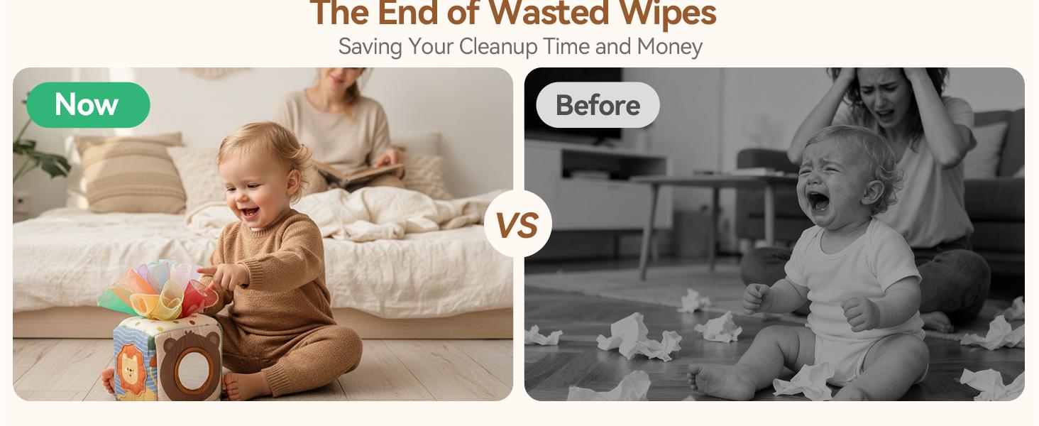 Youuys Baby Tissue Box Toy for Babies 6-12 Months, Montessori Sensory Toys for 1 Year Old Boy, Infant Toy with Crinkle Tissues & Fine Motor, for 6 9 12 18 Months Old Kids 1st Birthday : Health & Household