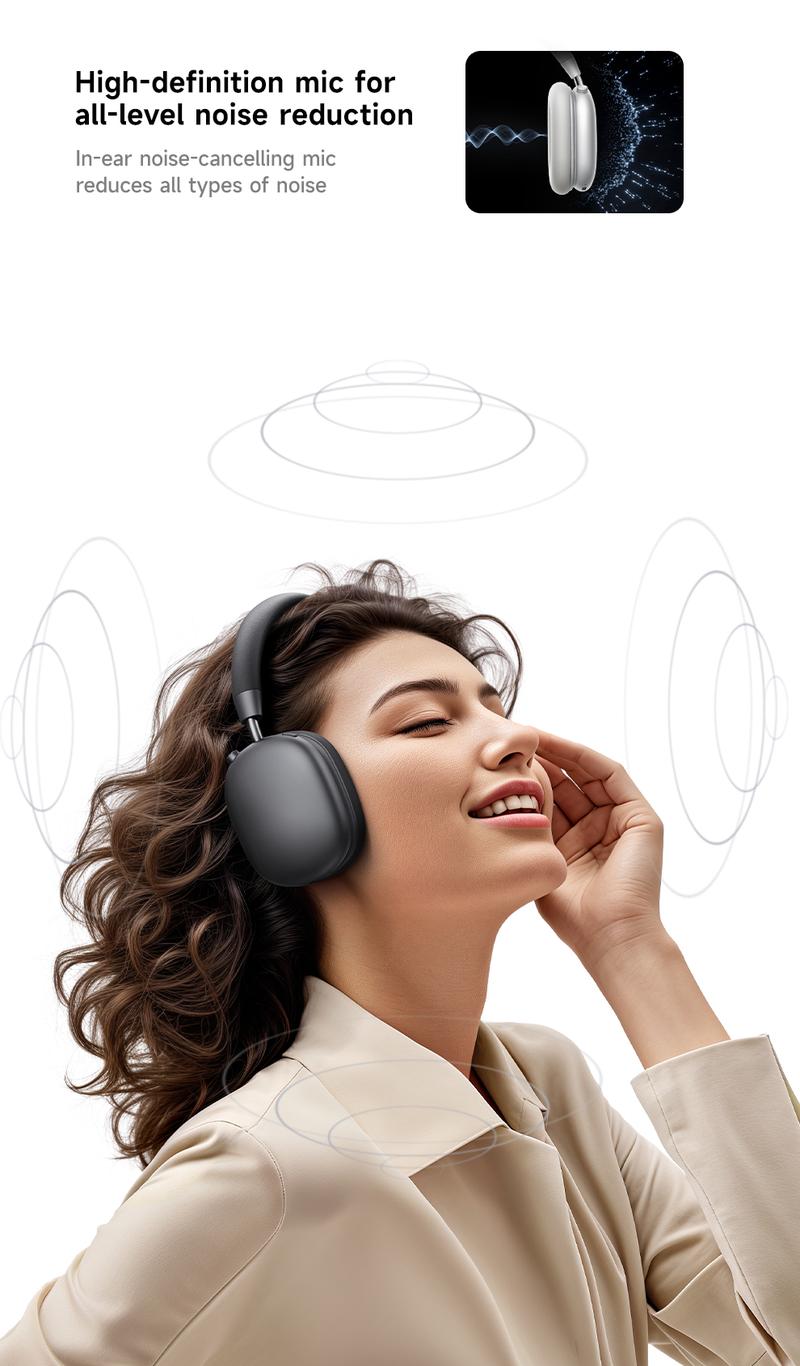 Picun F5 ANC Wireless Headphones, Bluetooth 5.4 Low-Latency, -35dB Noise Cancellation, Electronic Connection, Hi-Fi Audio, Custom EQ, Comfortable for Travel & Work Connection Electronic Headset