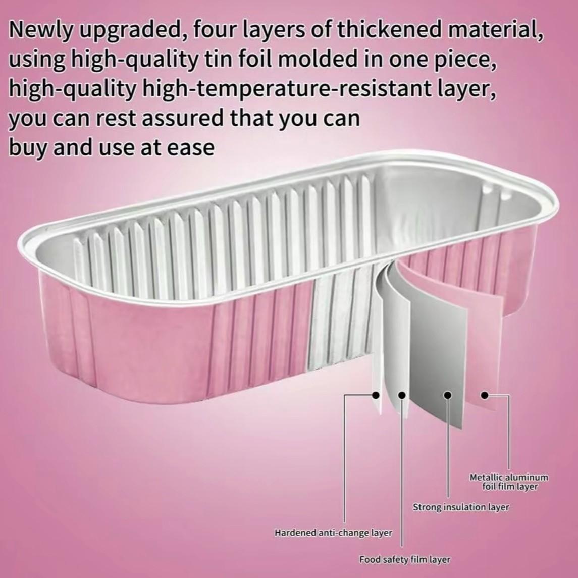 100/50-Pack Disposable Mini Loaf Pans with Lids  Aluminum Foil Rectangular Bakeware - Perfect for Desserts, Meal Prep & Takeout!