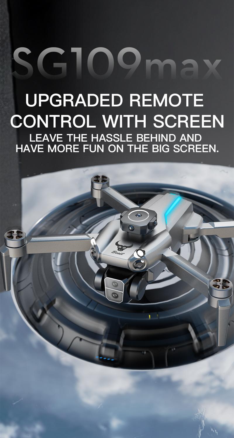 SG109 Entry-Level Drone with Screen Controller,Dual HD Cameras,One-Key Takeoff,Stable Hover & Flip,Foldable Design, GPS Positioning,Brushless Motor, Auto Follow,Aerial Photography,Hover Air,Perfect for Outdoor Use,Father’s Day & Children’s Day Gift