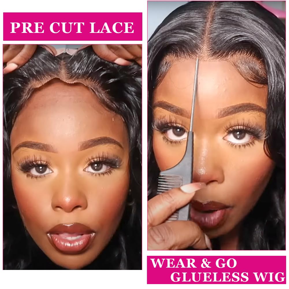Ready To Wear 30 32 Inch Glueless Wig Curly 5x5 6x4 4x6 HD Transparent Lace Front Wig For Women Brazilian Human Hair Wig Deep Wave Pre-Cut Lace Pre Plucked Natural Hairline Sale Bling Hair 180% TikTokShopHolidayHaul