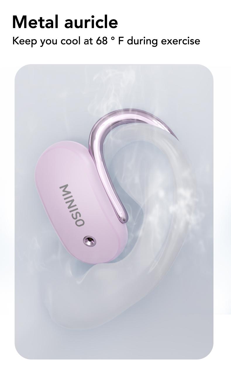 MINISO X68 Open Ear Bluetooth 5.4 Headphones, True Wireless Over Ear Headsets, 38Hrs Long Battery Playtime for Music Work Earphones Audio Electronic