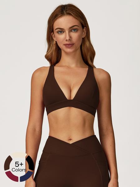 Women's High-Impact Sports Bra, Cross Back Design, Breathable & Comfortable, Ideal for Running & Gym Workouts, Ladies Fitness Apparel, Wireless Sports Bras