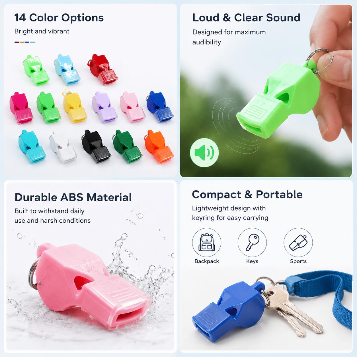 Professional-Grade High-Frequency Emergency Whistle - Durable Non-Toxic Polyethylene, Emergency Alert, Reliable Sound, Ergonomic - For Sports Referees, Outdoor Activities