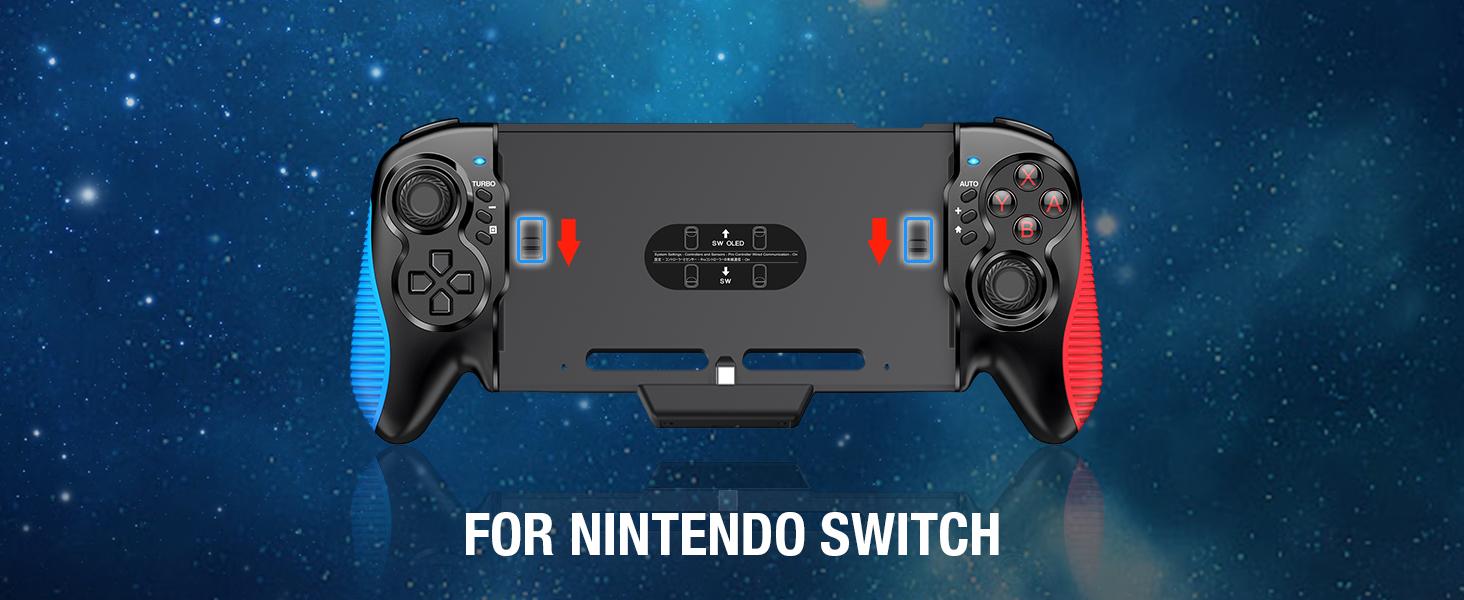 Switch Controller for Switch/OLED, Hall Effect One-Piece Controller with Adjustable Turbo and Dual Motor Vibration