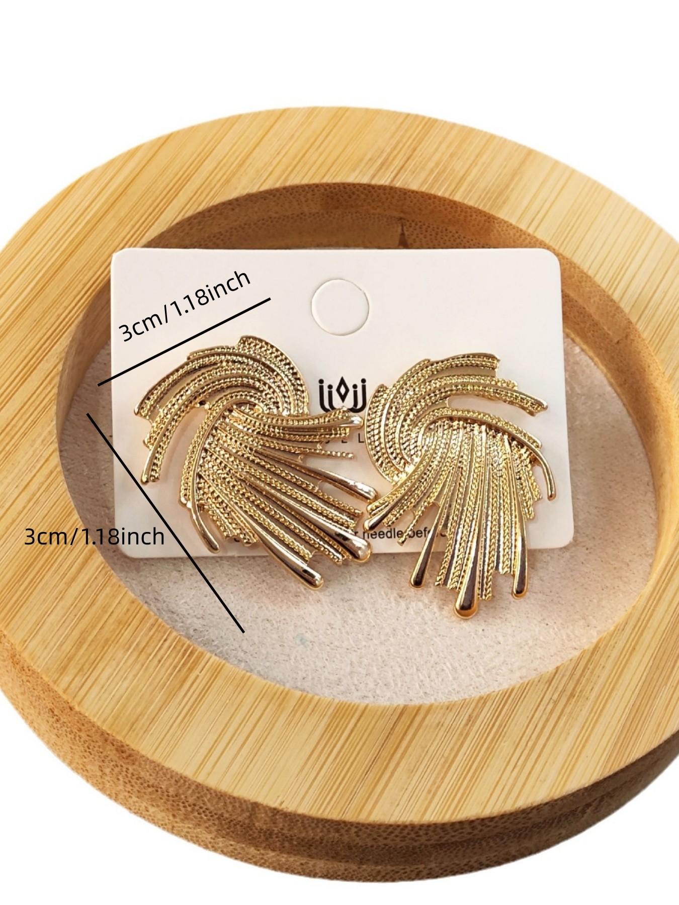 Vintage Hong Kong Style Firework Earrings, Plated, Non-Fading, Irregular Design, Perfect for Women Daily Parties Holidays