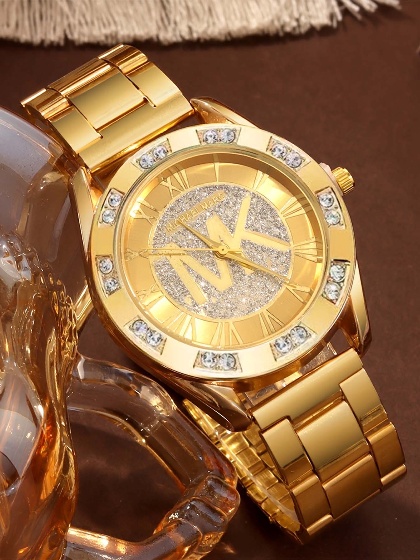 1pc - Luxury Casual Women's Watch, shiny round dial, unique Roman numerals, with adjustable strap, suitable for petite wrists, a gift for mom and friends, suitable for Mother's Day gift, Ramadan gift, does not include packaging box