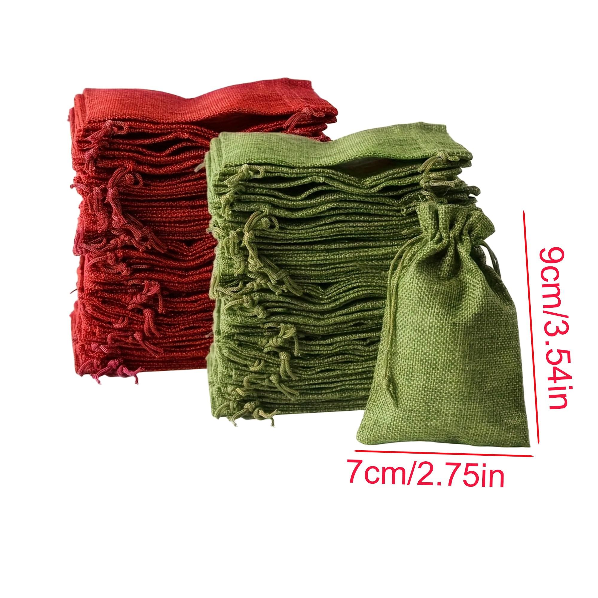 12 Pcs Hemp Drawstring Gift Bags, Reusable Holiday Craft Supplies, Wedding Favors Party Decor, Minimalist Style