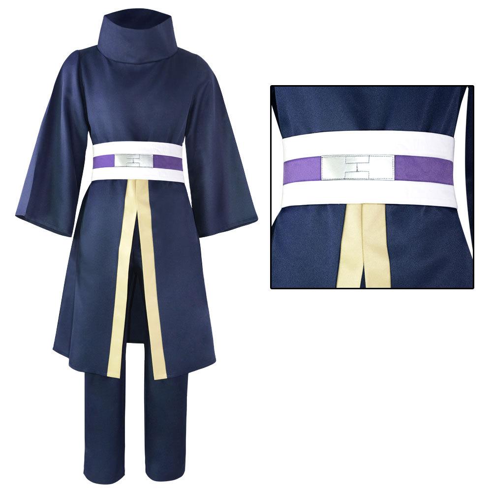 Uchiha Obito Cosplay Costume with Mask Uchiha Clan Battle Outfit Halloween Anime Expo Attire Men's High-Collar Ninja Robe Set