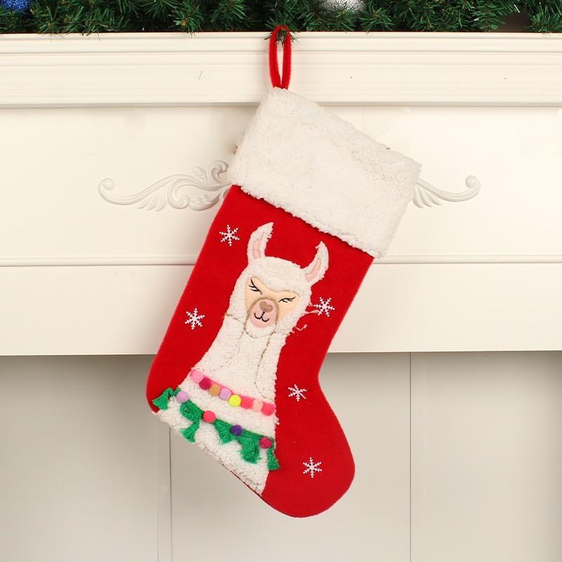 Christmas Socks Cute Alpaca Candy Socks, Christmas Decoration, Holiday Gift, Festive Ornament, Gift Bag, Holiday Decorations