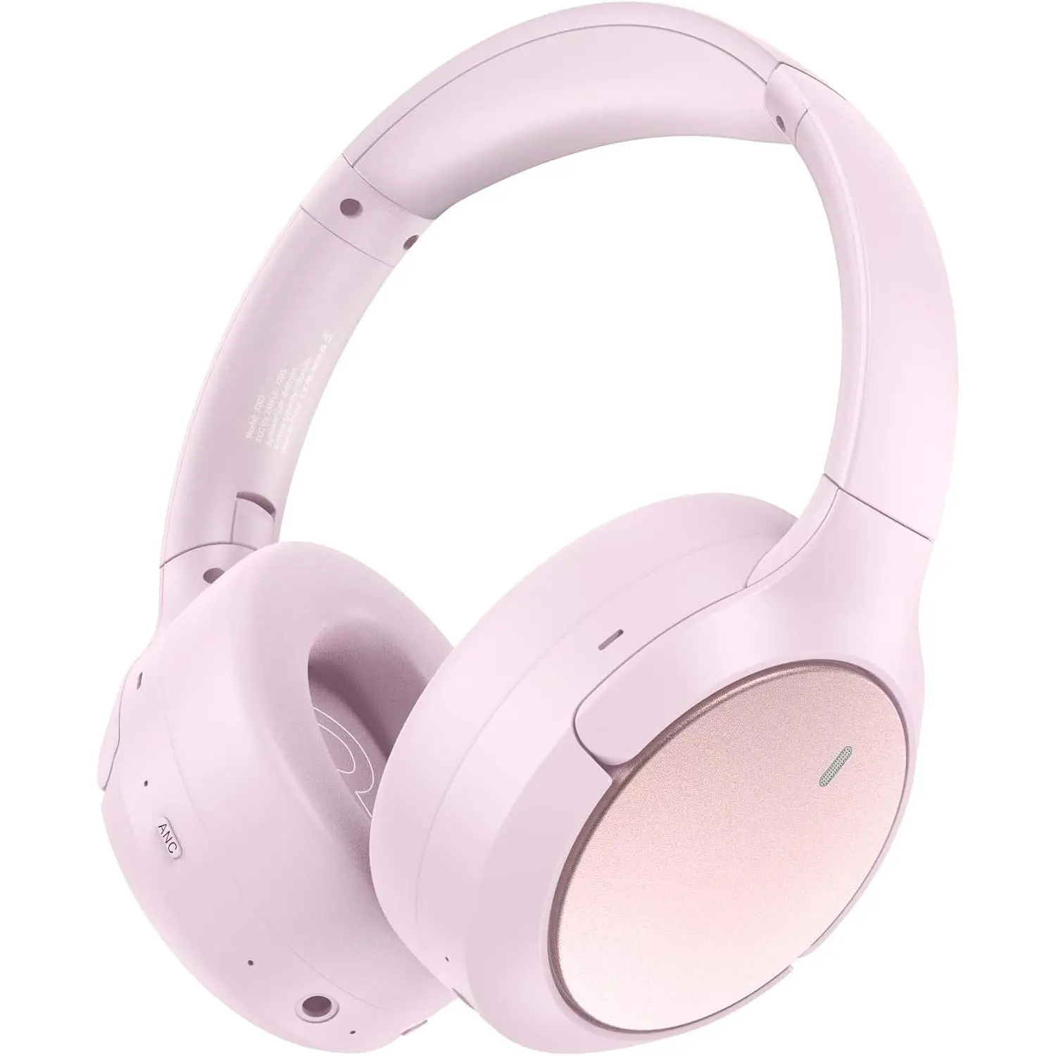 Hybrid ANC Wireless Over-Ear Headphones, 100H Playtime, Hi-Res Audio, Bluetooth 6.0, Multi-Mode Noise Cancellation, Comfort Fit, iOS & Android Compatible, Foldable Design, Travel-Friendly (Pink)