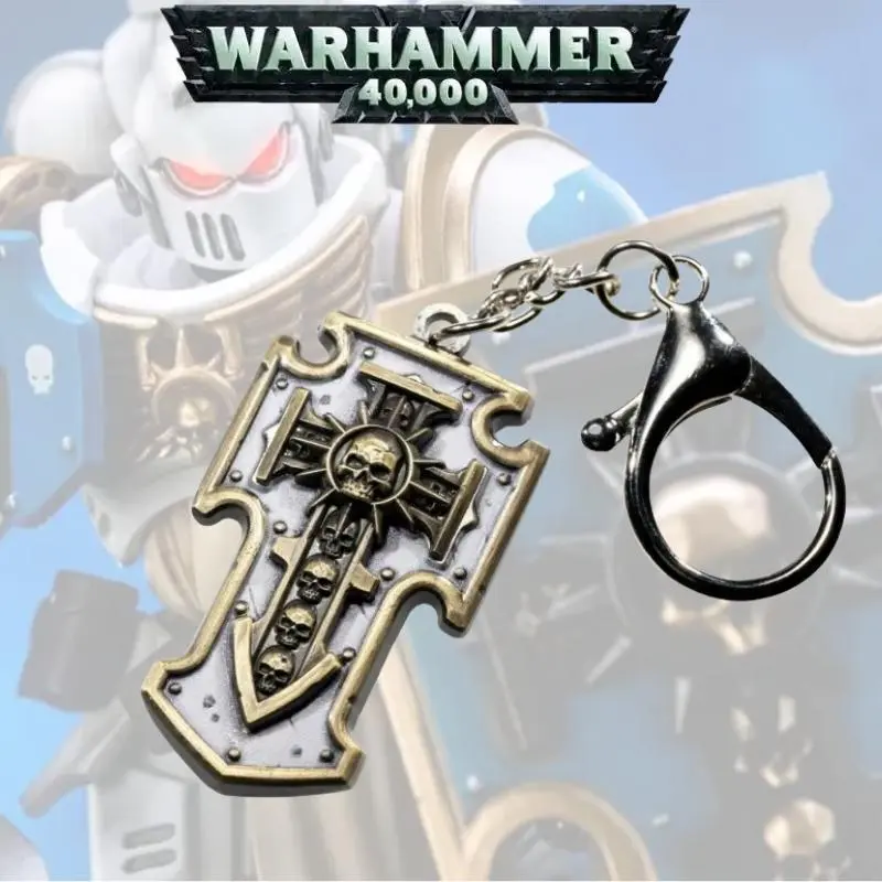 New Warhammer 40000 Anime Keychain Charms, Chain Attachment Anime Mascot Character Decorations for Men’s School Bag Retro Punk Personalized Gifts, Chain Attachment Keychains, Anime Keychains