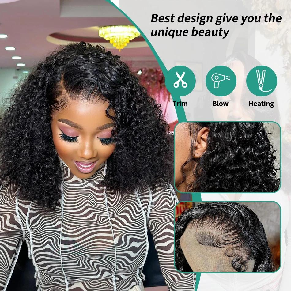 Midulla Brown Wear and Go Kinky Curly Glueless Wigs Human Hair Pre-cut Lace Bleached Knots 7x5 Closure Wigs for Women Pre Plucked Human Hair Wigs Springtock SpringStatements