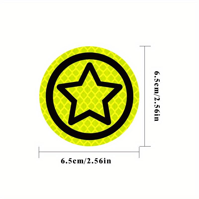 2-Pack Reflective Stickers for Motorcycle Helmets and Cars, Round and Star Pattern Reflective Warning Stickers for Safety