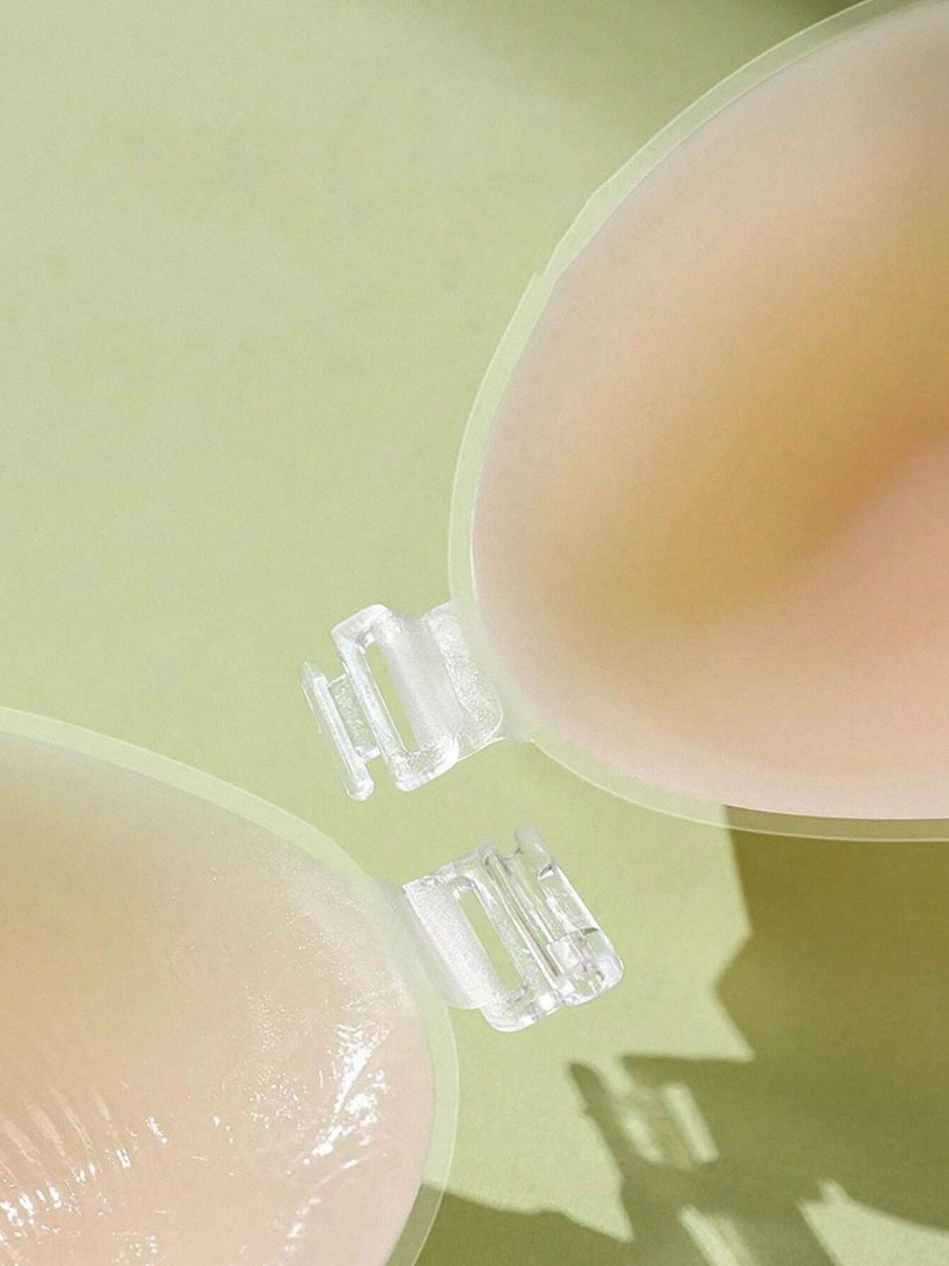 Women's Strapless Backless Adhesive Bra, Reusable Self Stick Lift Shape Bra Cups with Front Clasp, Seamless Invisible Push Up Bra for Wedding Dresses, Tops, Gowns and Special Outfits