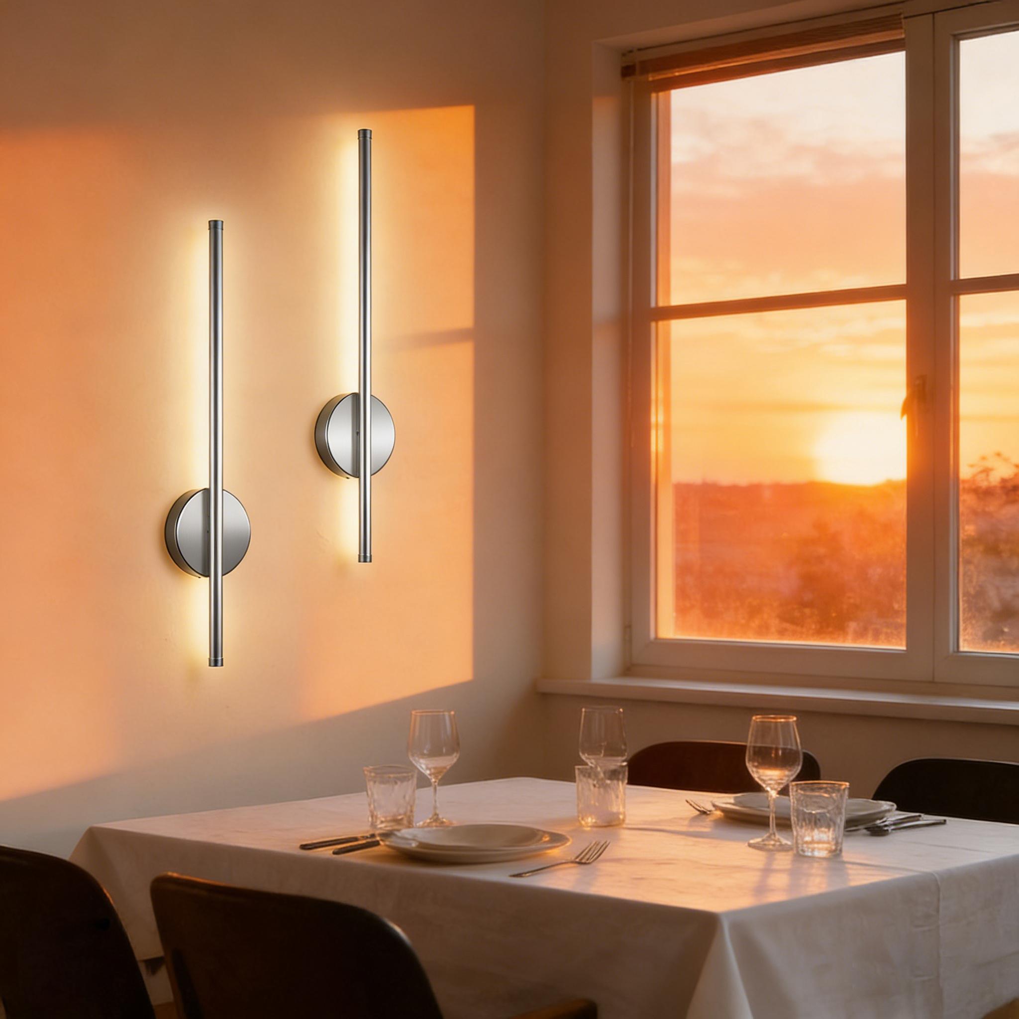 LED silver charging wall light strip wall light 50cm 1/2 piece stepless dimming aluminum charging wall light suitable for corridors, balconies, televisions, background walls, living rooms, bedrooms, bedside lamps, charging wall lights