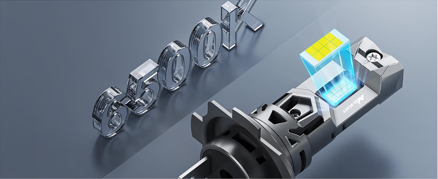 Nilight H7 LED Headlight Bulbs E4S Series 50W 20000LM 6500K IP67 | 2 BULBS