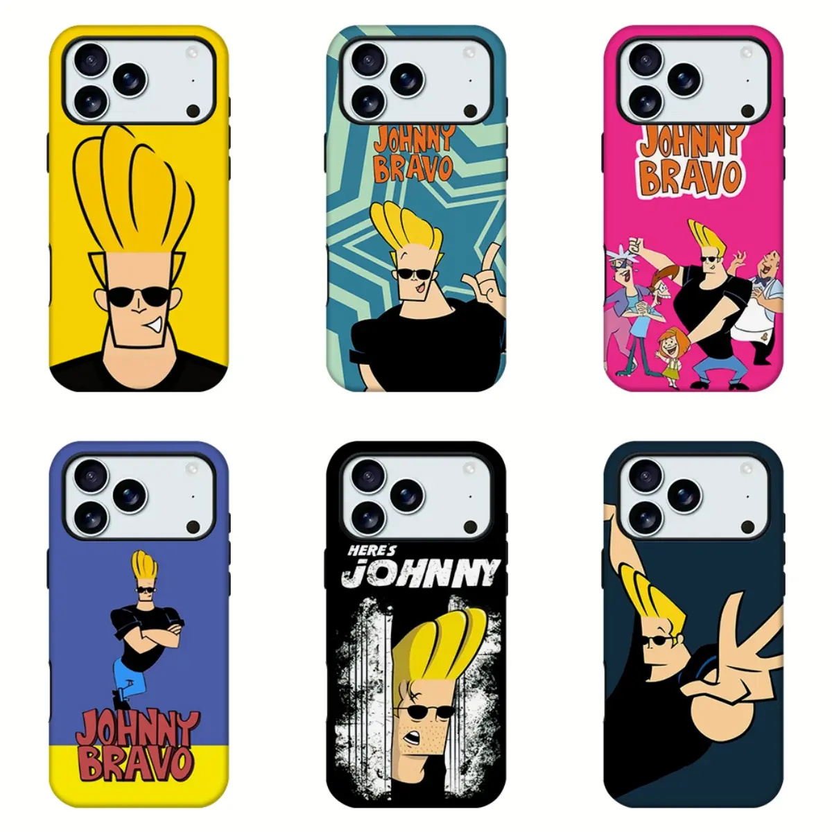 Johnny Bravo Retro Cartoon Phone Case, Classic 90s Animation Johnny Bravo Character Art Print Shockproof Cover, Fits iPhone 11 12 13 14 15 16 17 18 Pro Max Samsung, Fun Nostalgic Cartoon Aesthetic Accessory Great Birthday Gift For Cartoon Fans