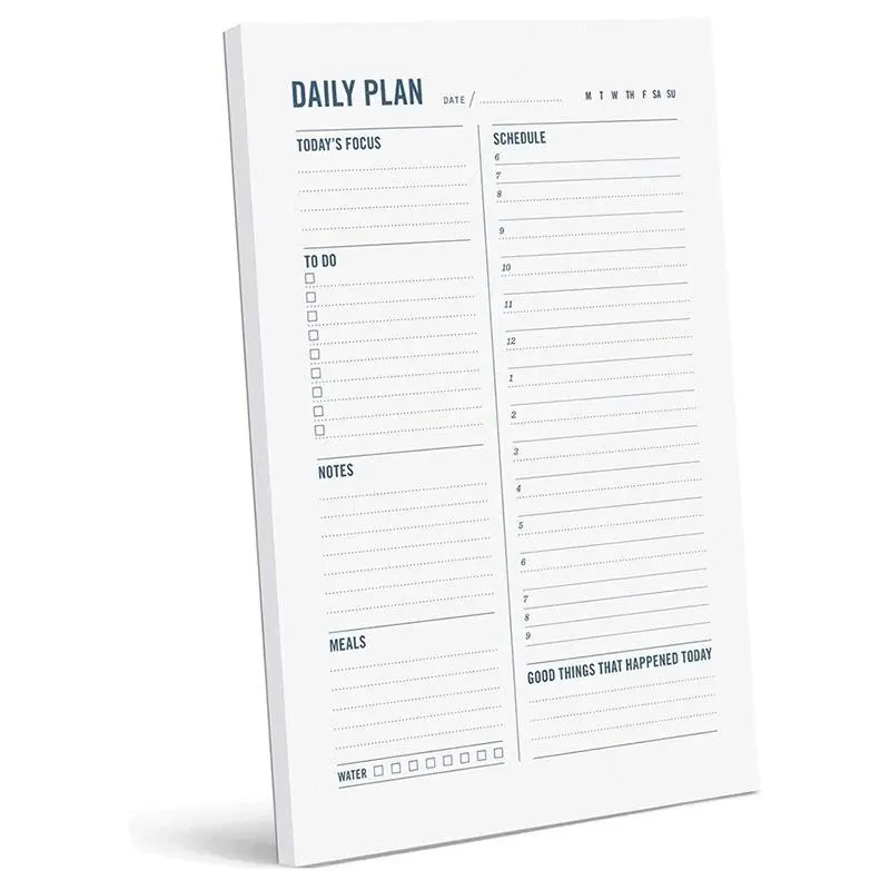 Daily Planner Sticky Notes for Hourly Organization, Adhd Planner, Productivity Planner, Schedule Planner, Time Block Desk Mat, 6x9 Inches with 50 Undated Pages, Office Organizer