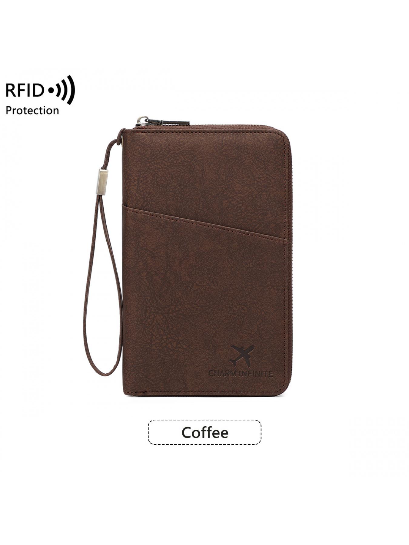 Multi-Functional Travel Document Organizer - RFID Blocking Long Zippered Passport Wallet, Passport Cover, Ticket & ID Storage Bag, Travel Document Holder