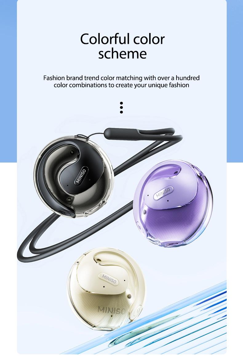 Miniso X15Pro AI translation earphones wireless earphones, Bluetooth 5.4 sports earphones, HIFI sound quality