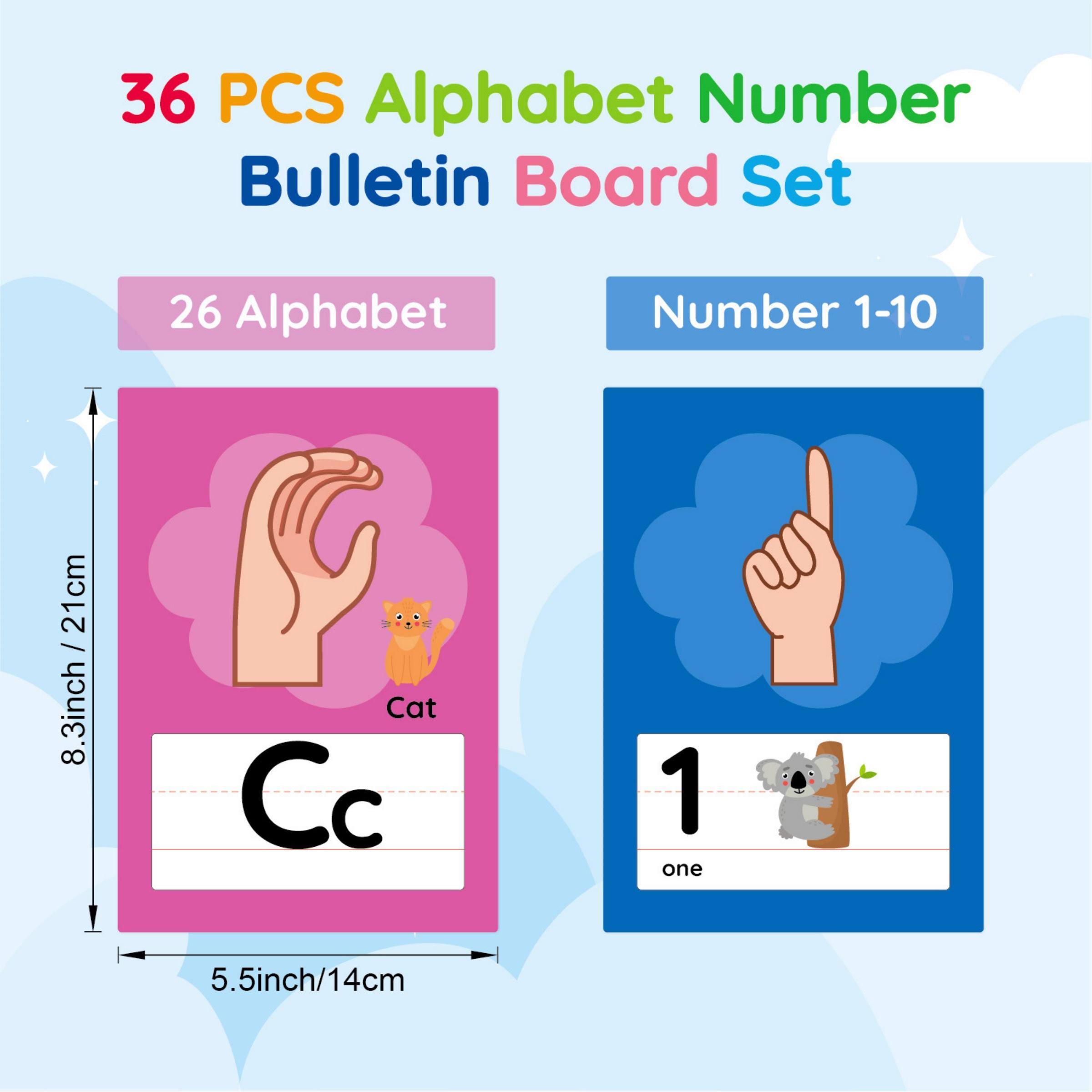 36 Pcs Asl Alphabet & Number Sign Language Teaching Aids, Visual ...
