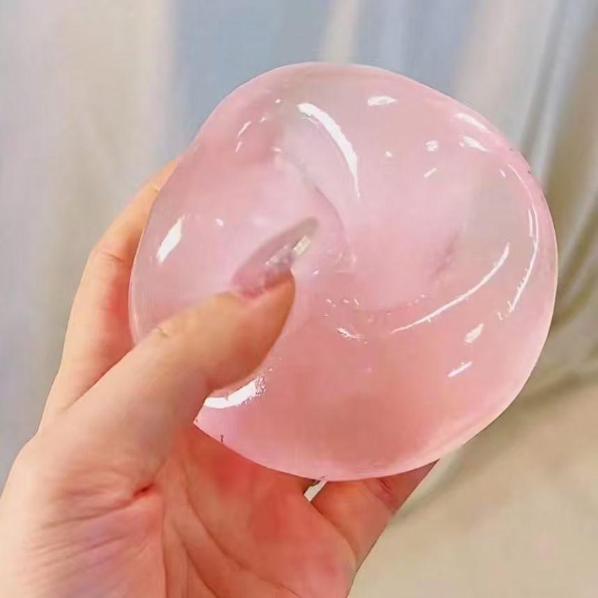 Plush Slow-Return Blue Coconut Oil Handmade Squeeze Ball, 6cm Round Malt Stress Relief Toy, Ideal Gift for Holidays, Parties, Birthdays