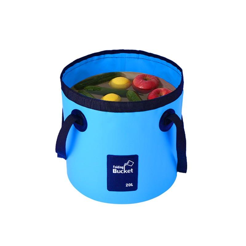 Outdoor Foldable Water Bucket, Camping Fishing Water Bucket, PVC Handle Folding Water Bucket, Multi-Purpose Portable Camp Water Bucket