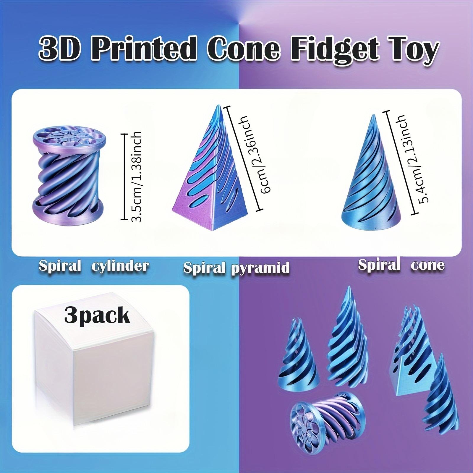3-Piece Set 3D Printed Impossible Pyramid Sculpture, Anxious Cone Toy, Magic Impossibility Desktop Decor, Anxiety Relief Toy, Stress Relief Sculptures