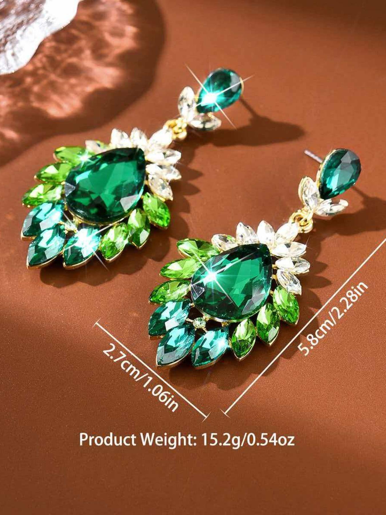 Luxury Crystal Statement Earrings, Bling Drop Dangle Rhinestone Earrings, Vintage Elegant Party Wedding Prom Jewelry for Women, Gift Idea