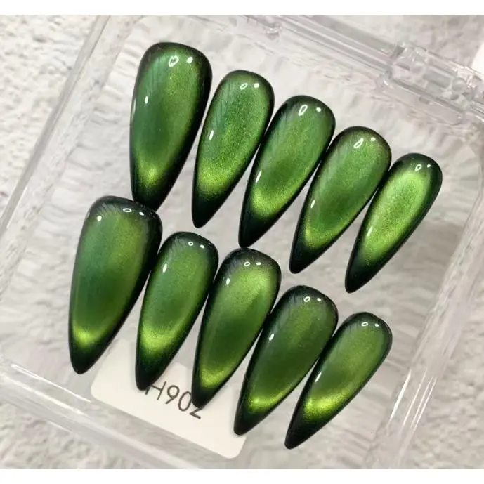 Promake H902-L33ST Handmade Press On Nails, Elegant Glossy Unisex Accessory, Beach Ready, Nail Art Tools, Different Lengths, No Dry Time, No UV Lamp, Stay Secure Through Sunscreen, Fashion Unisex