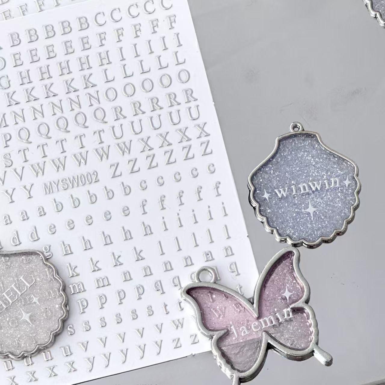 1/3pcs Silver Letters Star Stickers Y2K Kpop Toploader Deco Journaling Stickers Aesthetic Korean Stationery Art Decals for Phone