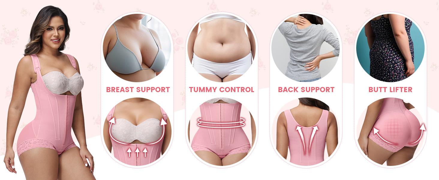 SHAPESHE Open Bust Shapewear Bodysuit For Women Triangle One-Piece Corset