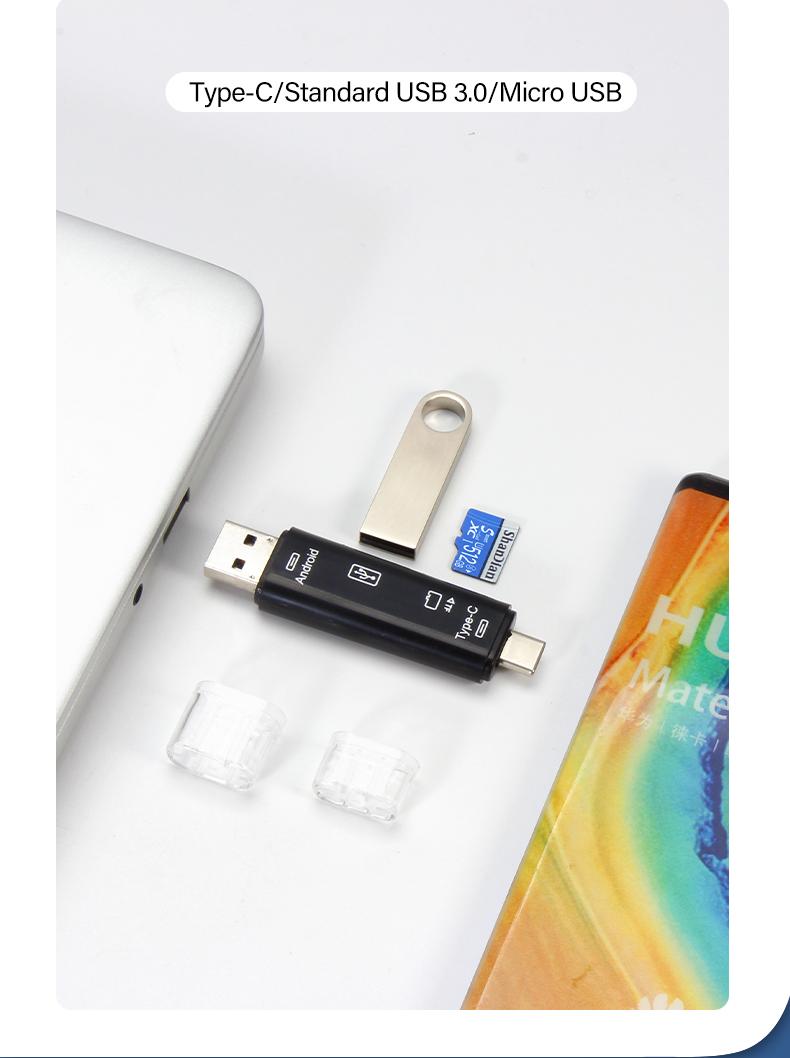 New 5 IN 1 Multifunction USB 3.0 Type C USB Micro USB SD TF Memory Card Reader For Android Computer Dock OTG Type C Adapter