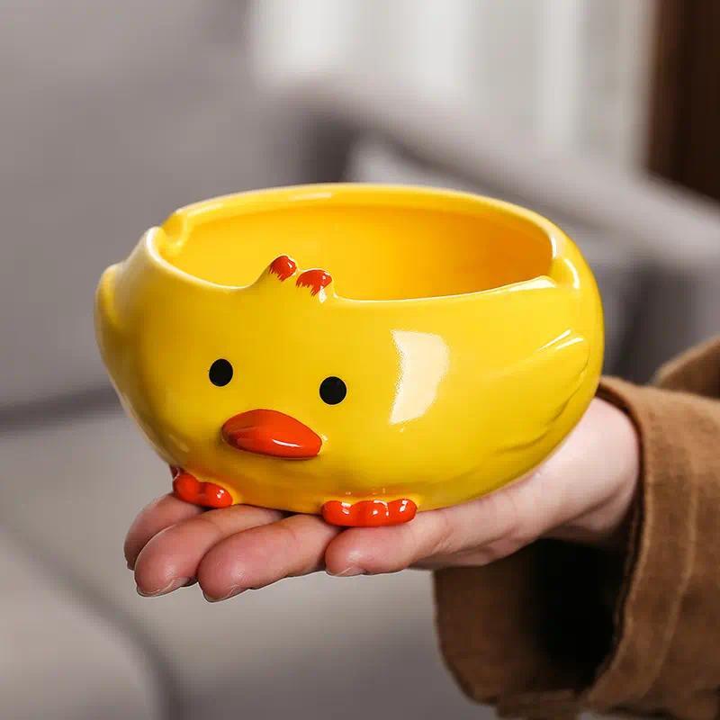 Ceramic Ashtray Creative Cute Duck Cartoon Small Animal Home Living Room Bedroom Office Ashtray