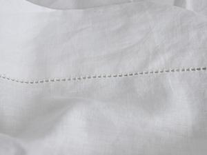 Simple&Opulence 100% Linen Pillowcase with Hand Drawing Hemstitch Pillow Cover Set of 2 Soft and Durable