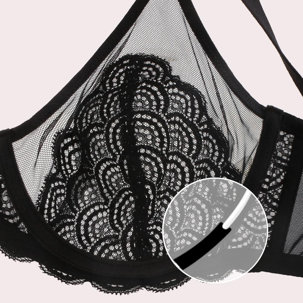 HSIA Mermaid Scales Mesh Lace Unlined Full Coverage Non-padded Plus Size Underwire Bra Set 2 Pack Womenswear
