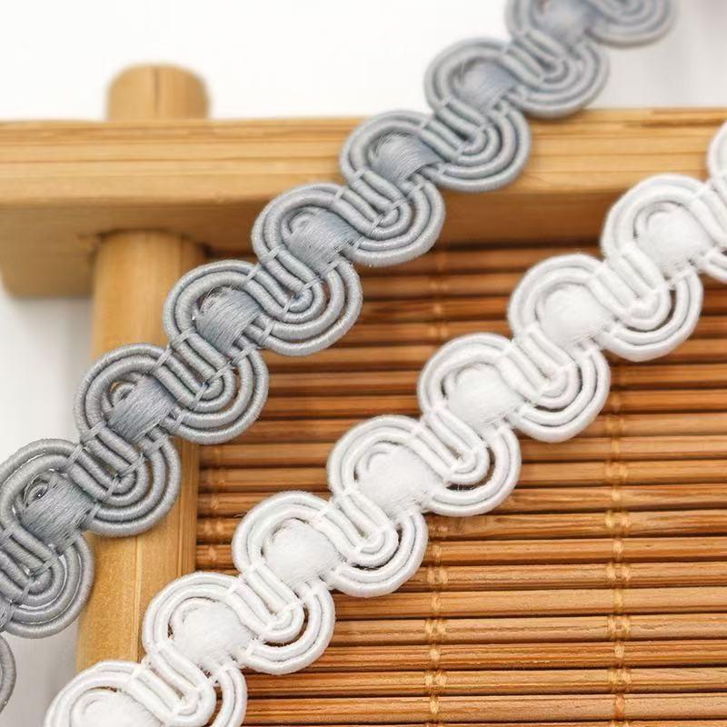 Multicolor S-Shaped Wave Trim Ribbon, 10m Long X 1cm Wide, Ideal for Clothing Curtains Pillows Sofa Edging Sewing Supplies